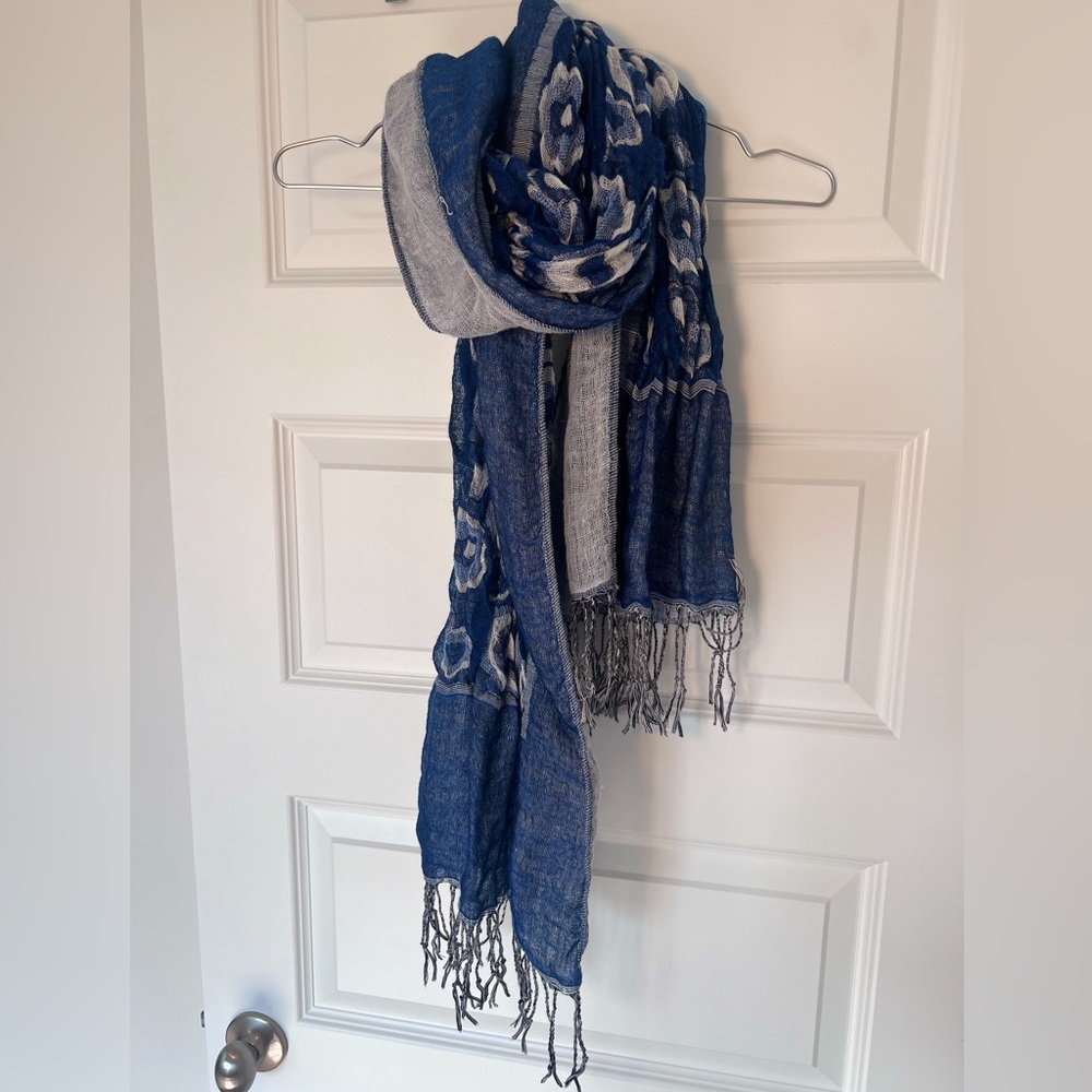 Blue and White Scarf